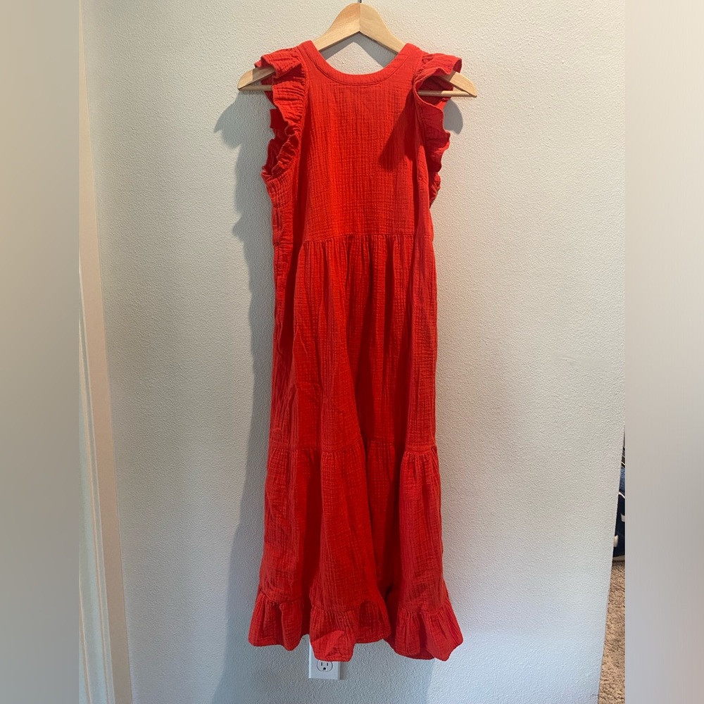 Universal thread XS bright orange gauze maxi dress